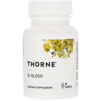 Витамин D3, 10 000 МЕ, Thorne Research, D-10,000, 60 капсул