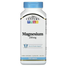 Магній, 250 мг, Magnesium, 21st Century, 250 таблеток