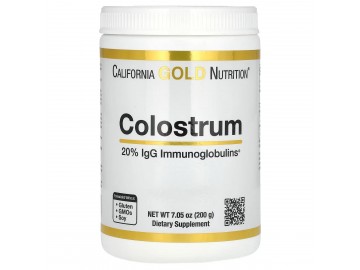 Молозиво концентроване у порошку, 1000 мг, Colostrum, California Gold Nutrition, 200 гр