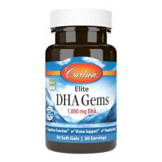 Омега-3 із посиленим ДГК, 1000 мг, Elite DHA Gems, Carlson, 30 гелевих капсул