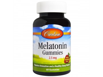 Мелатонін, 2.5 мг, смак полуниці, Melatonin Gummies, Carlson, 60 жувальних цукерок