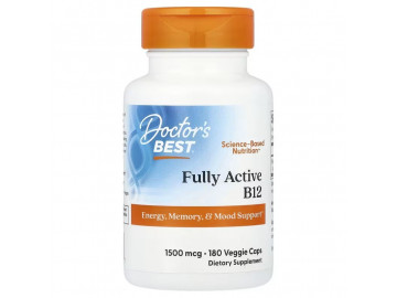 Вітамін B12, 1500 мкг, Fully Active B12, Doctor's Best, 180 вегетаріанських капсул