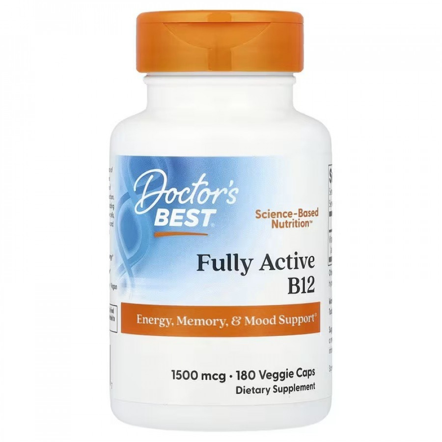 Вітамін B12, 1500 мкг, Fully Active B12, Doctor's Best, 180 вегетаріанських капсул