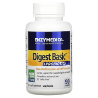Ферменты с пробиотиками, Digest Basic + Probiotics, Enzymedica, 90 капсул