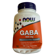 УЦІНКА GABA (гамма-аміномасляної кислоти) 500мг, Now Foods, 100 вегетаріанських капсул (вм'ятини)