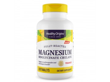 Магній Бісгліцінат, Magnesium Bisglycinate Chelate, Healthy Origins, 200 мг, 120 таблеток