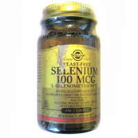 УЦІНКА Селен без дріжджів L-Селенометіанін, 100 мкг, Solgar, 100 таблеток (подряпина на етикетці)