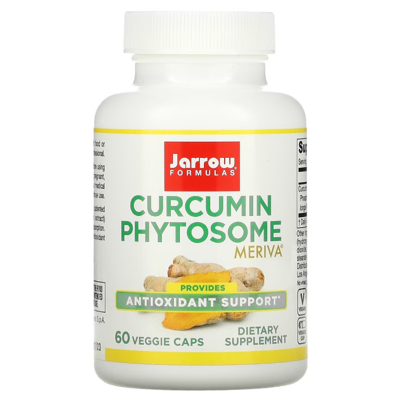 Фитосомы Куркумина 500 мг, Curcumin Phytosome Meriva, Jarrow Formulas, 60 гелевых капсул