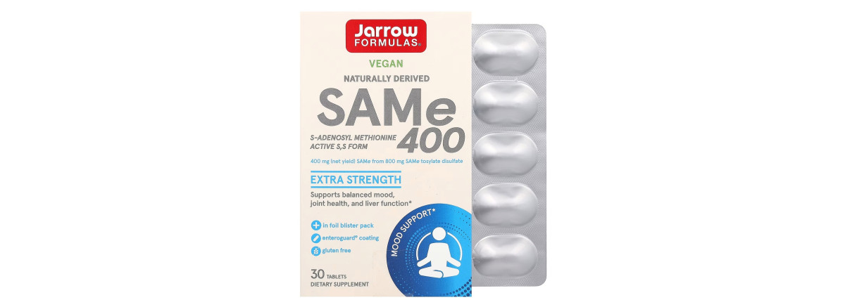 SAM-e (дисульфат тозилат), 400 мг, SAMe, Jarrow Formulas, 30 таблеток