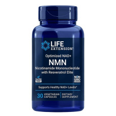 Нікотинамід з ресвератролом, NMN Nicotinamide Mononucleotide with Resveratrol Elite, Life Extension, 30 вегетаріанських капсул