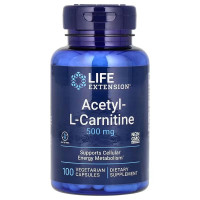 Ацетил L-карнітин, 500 мг, Acetyl-L-Carnitine, Life Extension, 100 вегетаріанських капсул