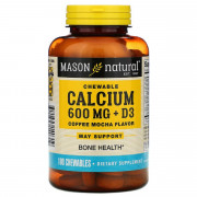 Кальций D3, смак кави і мокко, Calcium + D3, Mason Natural, 100 жувальных таблеток