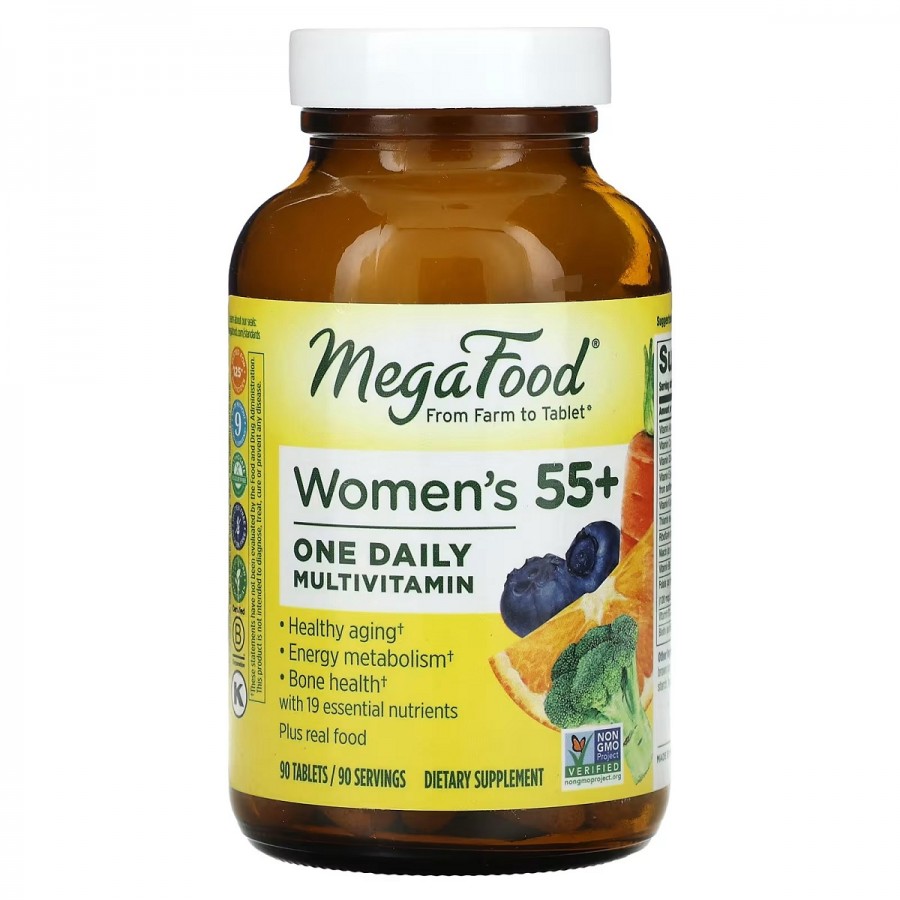 Мультивітаміни для жінок 55+, Women Over 55 One Daily, MegaFood, 90 таблеток