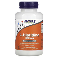 L-гистидин, 600 мг, L-Histidine, Now Foods, 60 вегетаріанських капсул