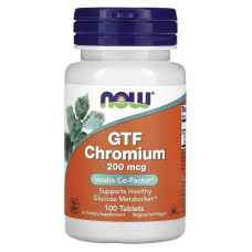 Хром GTF, 200 мкг, GTF Chromium, Now Foods, 100 таблеток