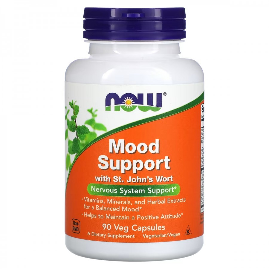 Підтримка настрою зі звіробєм, Mood Support with St. John's Wort, Now Foods, 90 вегетаріанських капсул