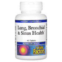 Здоровье дыхательных путей, Lung, Bronchial & Sinus Health, Natural Factors, 45 таблеток
