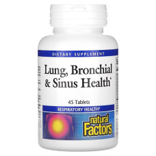 Здоров'я дихальних шляхів, Lung, Bronchial & Sinus Health, Natural Factors, 45 таблеток