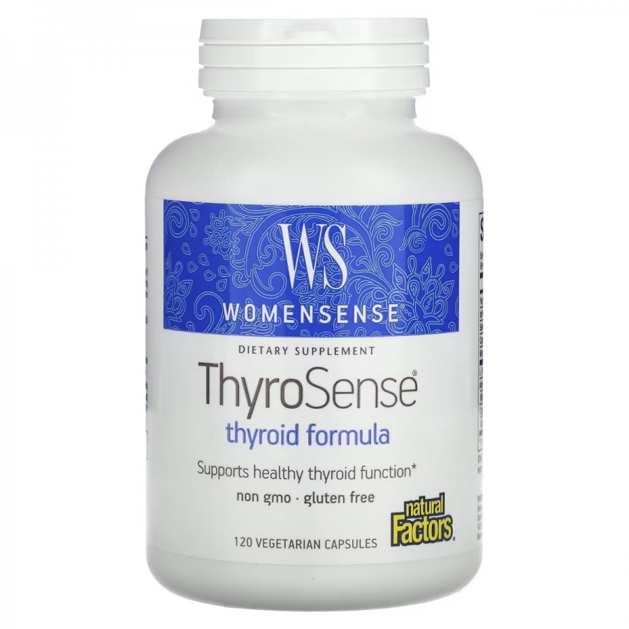 Підтримка щитовидної залози, WomenSense, ThyroSense, Natural Factors, 120 вегетаріанських капсул