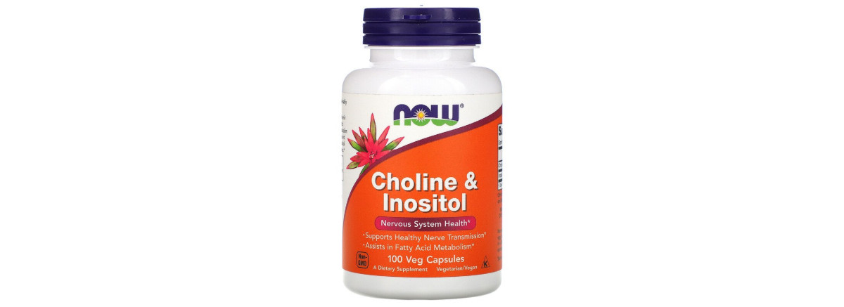 Холін (В4) та Інозітол (В8), Choline & Inositol, Now Foods, 500 мг, 100 вегетаріанських капсул