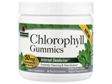 Хлорофіл, смак м'яти, Chlorophyll Gummies, Nature's Answer, 60 жувальних цукерок
