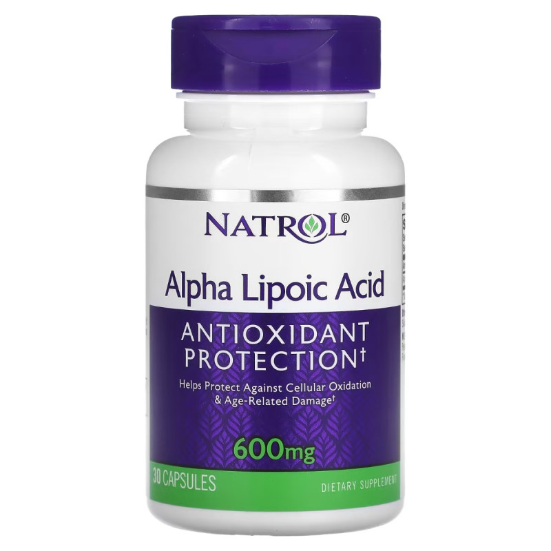 Альфа-липоевая кислота, 600 мг, Alpha-Lipoic Acid, Natrol, 30 капсул