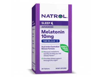 Мелатонін уповільненого вивільнення, 10 мг, Melatonin Advanced Maximum Strength, Natrol, 30 таблеток