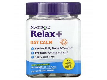 Розслаблення та спокій, смак фруктів, Relax+, Day Calm, Natrol, 60 жувальних цукерок