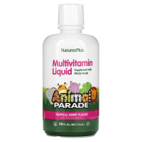 Рідкі Дитячі Мультивітаміни, Смак Тропичних фруктів, Animal Parade Gold, Natures Plus, 887 мл