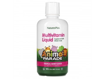 Рідкі Дитячі Мультивітаміни, Смак Тропичних фруктів, Animal Parade Gold, Natures Plus, 887 мл