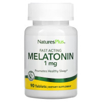 Мелатонин Быстродействующий, 1 мг, Fast Acting Melatonin, Natures Plus, 90 таблеток