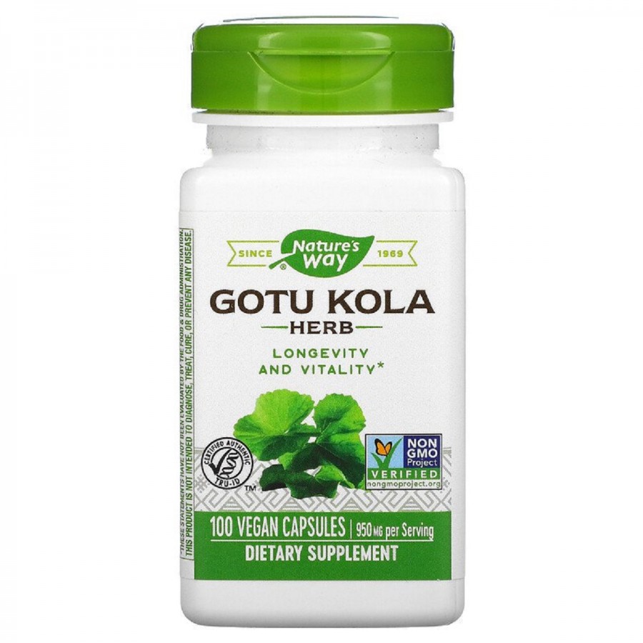 Готу Кола, 950 мг, Gotu Kola, Nature's Way, 100 вегетаріанських капсул