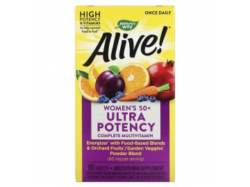 Мультивітаміни Для Жінок, Alive! Once Daily, Women's 50+ Multi-Vitamin, Nature's Way 60 Таблеток