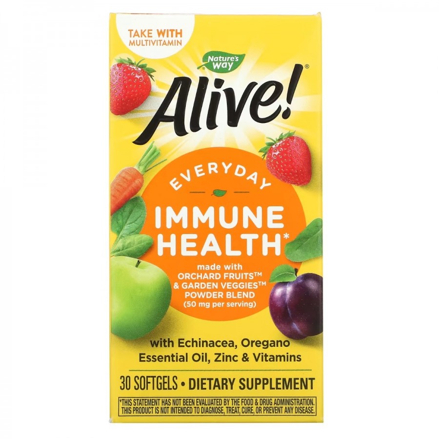 Імунна підтримка з бузиною, смак винограду та вишні, Alive! Immune, Nature's Way, 90 жувальних цукерок