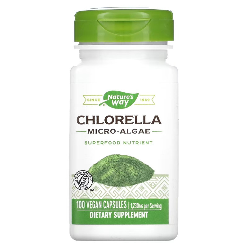 Хлорелла, 1230 мг, Chlorella, Micro-Algae, Nature's Way, 100 вегетаріанских капсул