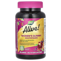 Мультивитамины для женщин, вкус ягод, Alive! Жевательные мультивитамины для женщин, Nature's Way, 60 шт.