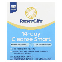 СКИДКА Очищение и детокс, 30-дневная программа, Advanced Cleanse Smart, Renew Life, 2 банки по 60 вегетарианских капсул (мята коробка)