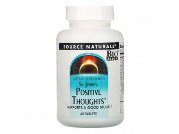 Комплекс для Підтримки Гарного Настрою, St. John's Positive Thoughts, Source Naturals, 45 таблеток