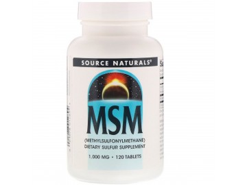 МСМ 1000мг з Вітаміном С, Source Naturals, 120 таблеток