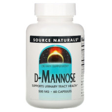 D-Манноза 500мг, Source Naturals, 60 капсул