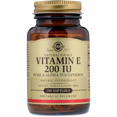Витамин E 200 МЕ, Solgar, 100 желатиновых капсул