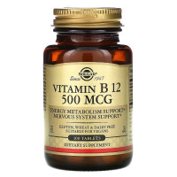 СКИДКА Витамин B12, Vitamin B12, Solgar, 500 мкг, 100 таблеток (без пленки)