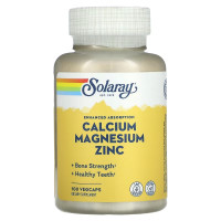 Кальций Магний Цинк, Calcium Magnesium Zinc, Solaray, 100 капсул