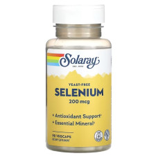 Селен бездрожжевий, 200 мкг, Yeast-Free Selenium, Solaray, 90 вегетаріанських капсул
