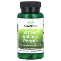Куркума та чорний перець, Turmeric & Black Pepper, Swanson, 60 вегетаріанських капсул