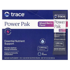 Электролиты, вкус ягод, Power Pak, Trace Minerals, 30 пакетов по 6 гр.