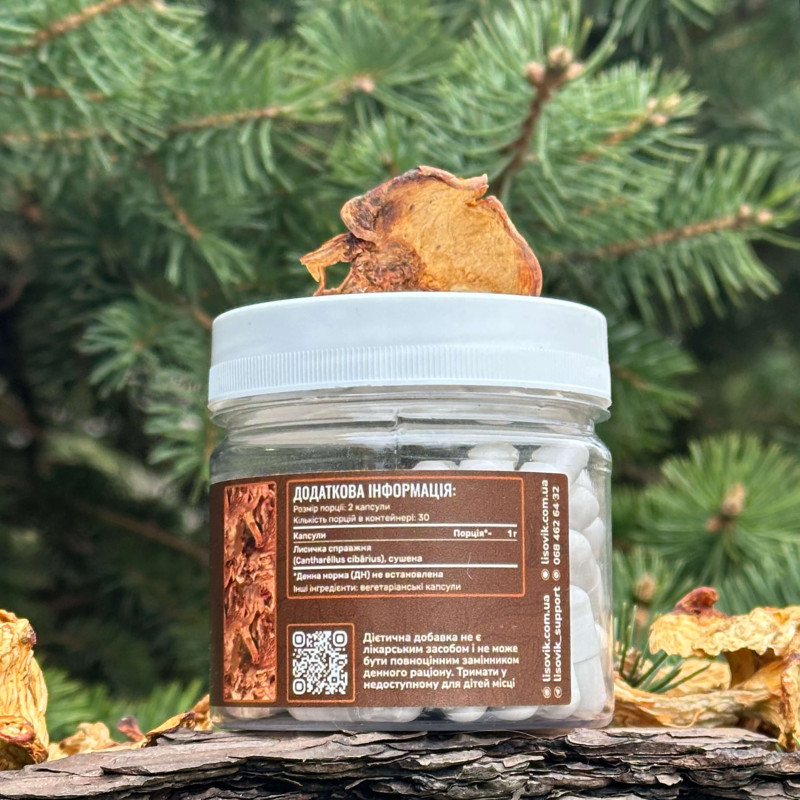 Лисичка справжня, "Лісовик", 60 капсул по 0.5 г