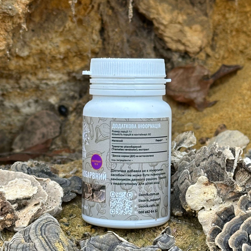 Траметес різнобарвний, екстракт 10:1, мелений, "Лісовик", 50 грам