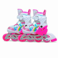 Роликовые коньки, размер S (30-33) колеса PU (розовые)