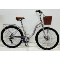 Велосипед городской Corso «Liberty» 28'' дюймов LR-28833 + КОРЗИНА, стальная рама 20'', Shimano 7 скоростей, корзина, багажник